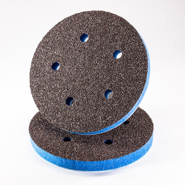 Uneeda EKASILK PLUS 1 / 2 in.Sponge 5" Medium (120-150 Grit Finish) 5 Holes Hook & Loop Sanding Pad, PK10 P-105607 - main